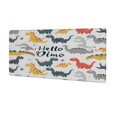 Imagem de hongjinglin Tapete de mouse grande com palavras de dinossauro, fofo, impermeável, estendido, para computador, computador, teclado, laptop e mesa de casa, tapete de mouse de 80 x 30 cm