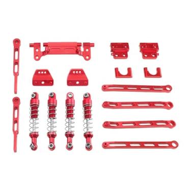 Imagem de simhoa Suporte de amortecedor RC, peças de reposição para carros RC, kit de upgrades para LC79 MN82 1/12, Vermelho