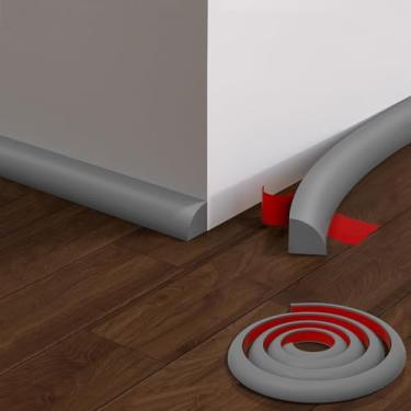 Imagem de Moldagem flexível de um quarto redondo, descasque e cole o molde de acabamento redondo de borracha com autoadesivo, acabamento de moldagem dobrável à prova d'água para canto de borda de parede, borda