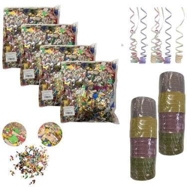 Imagem de Mega Kit Carnaval 4 Confetes Metalizados 2 Serpentinas - DREAM IN BOX