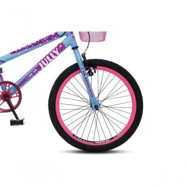 Imagem de Bicicleta Jully Aro 20 Aero 36 Raias, Freios V-brake Dianteiro E Traseiro, Suporte De Guidão Down Hill E Cestinha