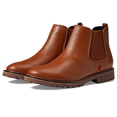 Imagem de Marc Joseph New York Bota feminina de couro EVA com tecnologia leve, estilo Chelsea, cano curto, Cognac Mini Grainy, 34 BR