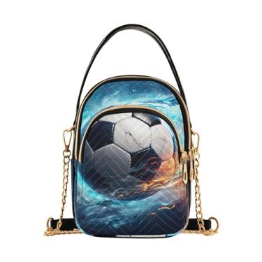Imagem de Walls Bolsa tiracolo feminina pintada à mão, bolsa transversal com compartimento triplo, bolsas transversais para mulheres viagens, Bola de futebol flutuante e coberta de água-1, One Size