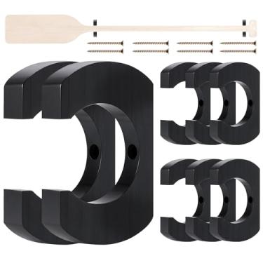 Imagem de DaisyInner 8 peças de suporte de remo de caiaque, suporte de remo de caiaque para pendurar remo para decoração de parede, suporte de armazenamento de remo, acessórios de tábua de madeira para pás de