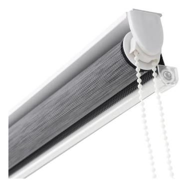 Imagem de Zebra Rolo Dupla 120x160 Cor Grafite Linho - Evolux