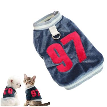 Imagem de Camiseta para cães e gatos, roupas para cães e gatos, número 97, moletom macio e quente de mistura de algodão para outono e inverno, camisa esportiva respirável e aconchegante para animais de