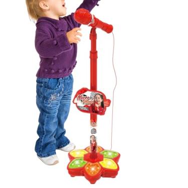 Imagem de Suporte de Microfone Infantil | Brinquedos com Luzes LED Sem Fio - Brinquedo de Microfone de Pé com Altifalante,para Crianças em Casa Escola Viagens Festas de Aniversário e da Criança