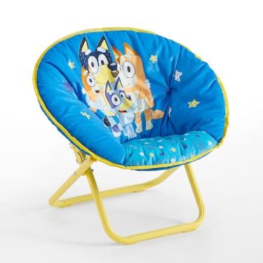 Imagem de Bluey Cadeira alta dobrável infantil de 48 cm, portátil, leve, confortável para sala de jogos e quarto