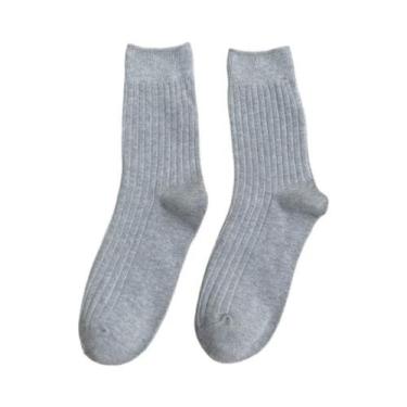 Imagem de Meias De Algodão Femininas De Cano Médio Em Cores Sólidas Para Uniform
