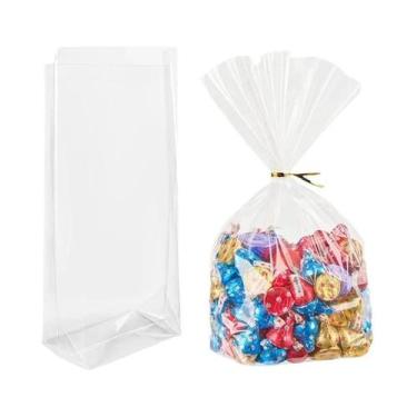 Imagem de Sacos De Celofane Transparentes Com Laços De Torção 25 50pcs Sacos De 
