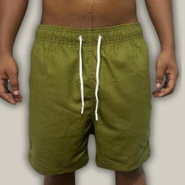 Imagem de Short Linho Masculina Mauricinho Curto Casual Sarja Brim Slim masculin