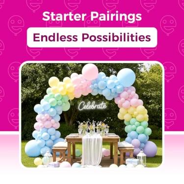 Imagem de Balões pastel balões de festa de látex, pacote com 50 balões redondos de hélio macaron multicoloridos de 30,5 cm para festas de aniversário, arco-íris, chá de panela, decorações de casamento