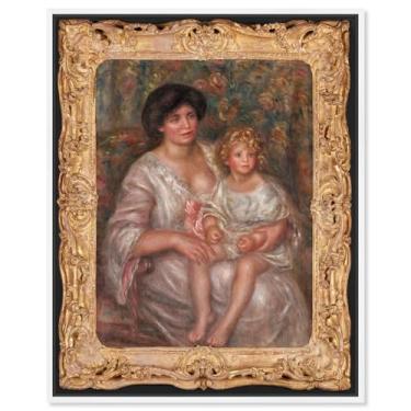 Imagem de Art Remedy Retratos clássicos de tela Mother and Child 1940, moldura branca, 40,6 cm x 50,8 cm
