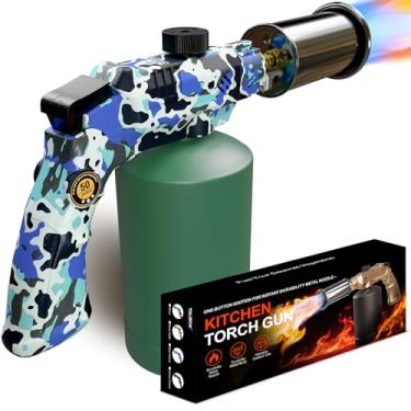 Imagem de Pistola de tocha de cozinha de propano para cozinha – Maçarico de ignição automática para cozinhar, tocha de sopro ajustável com controle de calor, pistola de propano para churrasco, crème brûlée