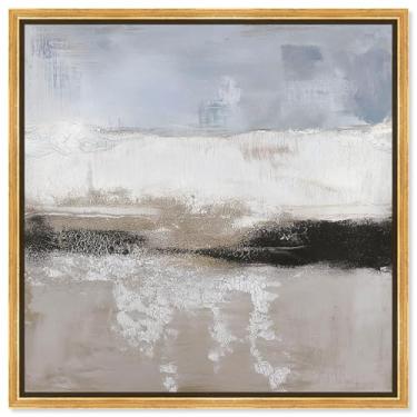 Imagem de Art Remedy Abstratos neutros de tela com profundidade de grafite, moldura dourada, 76 cm x 76 cm