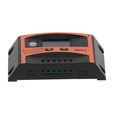 Imagem de Controlador de carga solar Regulador MPPT Display digital avançado Porta USB dupla de nível militar à prova d'água 12V 24V Carregador de bateria de painel solar para RV Marine Off (20A)
