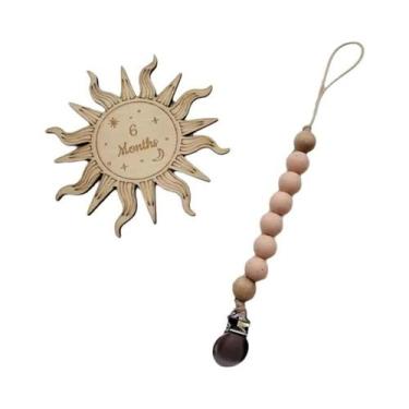 Imagem de Clipe De Chupeta De Silicone Cor Madeira Para Bebê, Mordedor Calmante 