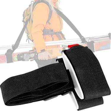 Imagem de ChangTa Alça de esqui e suporte de mastro, alça de transporte de esqui, alças de ombro acolchoadas para esquis para facilitar o transporte do seu acessório de esqui, mastro, skimate e bota