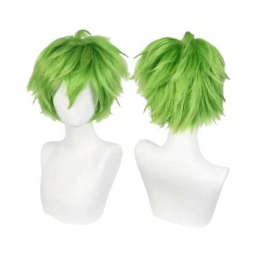 Imagem de Peruca Curta Masculina Para Cosplay Sintética Prata Vermelha Rosa Loir