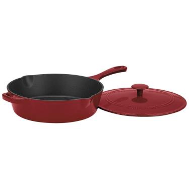 Imagem de Chefs Frigideira de Ferro Fundido Esmaltada, CUISINART CI45 30CR, Vermelho