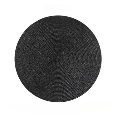 Imagem de Jogo Americano kit 4 ou 6 Peças Mesa Sousplat Cozinha Redondo Jantar Descanso de Prato(Preto×10)