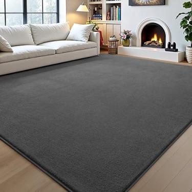 Imagem de Vasofe Tapetes grandes e modernos para quarto, sala de estar, tapete de 1,8 x 2,5 m, tapetes internos de espuma viscoelástica engrossada cinza, tapete minimalista para meninos e meninas, macio