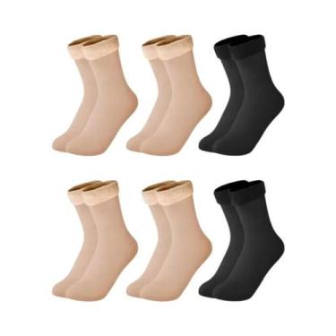 Imagem de Meias De Inverno Femininas De Veludo Quente E Espesso, Térmicas, Sem C