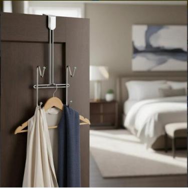 Imagem de Suporte Pendurar Cabide Porta Organizador Multiuso 2 Ganchos Duplos Ca