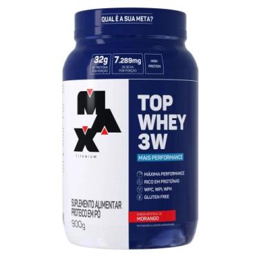 Imagem de Top Whey 3W Max Titanium - 900g, morango