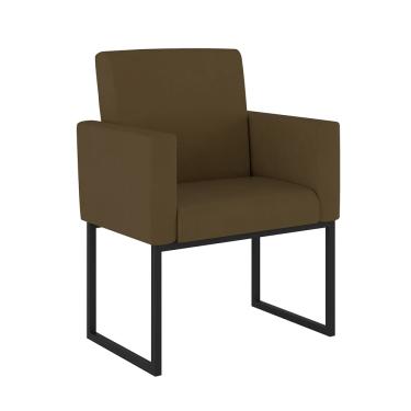 Imagem de Poltrona Decorativa Nina Suede com Base de Ferro Preto