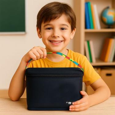 Imagem de Bolsa Térmica Pequena para Crianças e Adultos com Cordão Quebra Cabeça