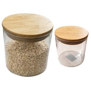 Imagem de Pote de Borossilicato com Tampa de Bambu, 550 ml