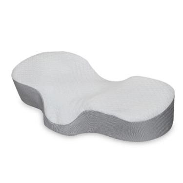 Imagem de Travesseiro de Espuma Memória Ergonômico Cervical Ortopédico para Aliviar Dor no Pescoço e Ombros com Altura Ajustável Dureza Design Respirável Amigáv
