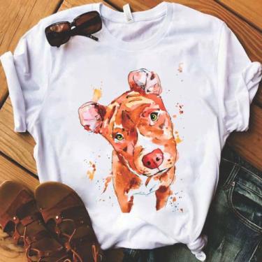Imagem de Blusa T-shirt Camiseta Feminina Estampada-Pitbull- Várias Estampas 04,
