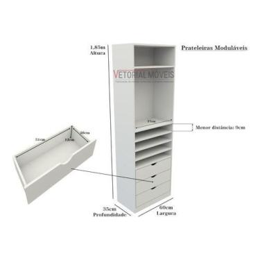 Imagem de Armário Colmeia Mirela M9 Mdp Closet Expositor Loja Roupa - VETORIAL M
