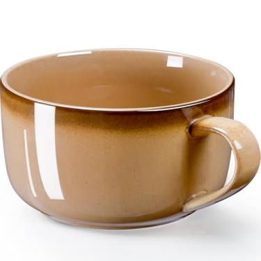 Imagem de NUTRIUPS Canecas de sopa de cerâmica de 850 g com Hanlde, tigelas de sopa de cebola francesa de cobre de 900 ml, tigelas de sopa grandes para café, cereal, salada, macarrão, chá