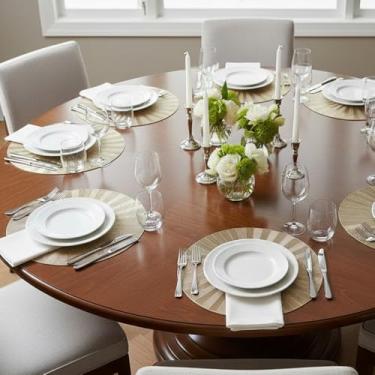 Imagem de Lugar Americano Redondo PVC Mesa Posta 38cm Resistente Dourada