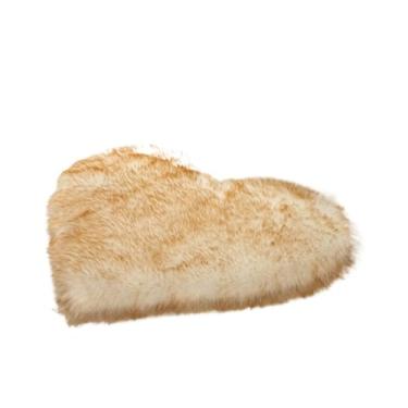 Imagem de Tapete na sala de estar tapetes grandes de pelúcia em forma de coração antiderrapante quarto moderno tapete decoração de quarto (branco amarelo, 40 x 50 cm)