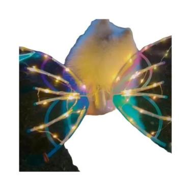 Imagem de Asas de borboleta decorativas para cães, roupas brilhantes, samoieda e