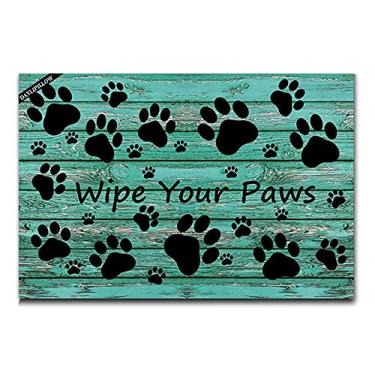 Imagem de Tapete de porta DayliPillow para limpar suas patas, tapete de boas-vindas, patas para cães ao ar livre em turquesa, rústico, velho celeiro, madeira, frente para porta, tapete para raspador, Rústico, Wipe Your Paws