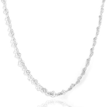 Imagem de Colar Gargantilha Elo Coração Trabalhado Prata Legitima 925 - Lojas La