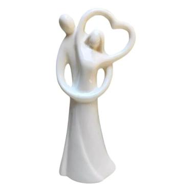 Imagem de Enfeite Estátua Decorativa Casal Decoração Sala Mesa(BRANCO)
