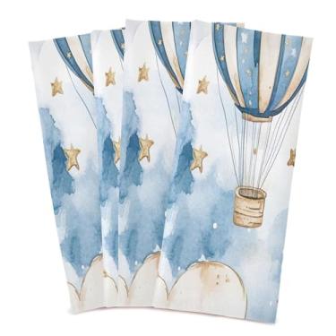 Imagem de xigua Balões de ar quente conjunto de 4 panos de prato de cozinha, toalhas de cozinha macias altamente absorventes de secagem rápida para limpeza de pratos e limpeza manual, 71 x 45 cm