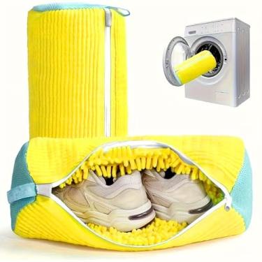 Imagem de DX Grandway 2 peças de sacos para máquina de lavar sapatos, sacos de lavanderia XXL para lavadora e secadora, zíper resistente com design de gancho, sacos secos de tênis incluídos, saco de lavagem