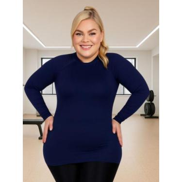 Imagem de Camisa Plus Size Térmica Segunda Pele Blusa Proteção Solar UV 50+ Acad