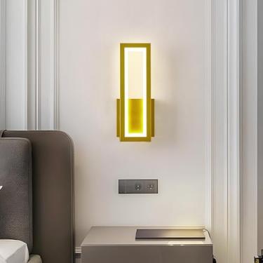 Imagem de Lâmpadas de Parede LED Moderna Minimalista Iluminação de Parede Interior com Interruptor de Toque Metal Acrílico Lâmpada de Parede Decorativa para Sala de Estar Quarto Corredor Escada (Luz Neutra
