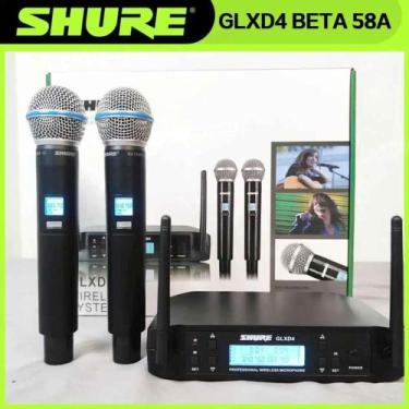 Imagem de Microfone Metal Shure Sem Fio Duplo Glxd4 Beta58a Profissional