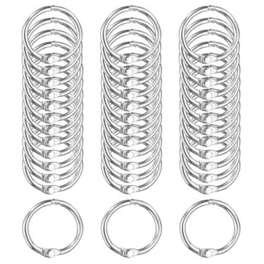 Imagem de Anéis de fichário, anéis de fichário de folhas soltas de 2,5 cm com metal niquelado para fichas, ideais para escola, casa ou escritório (pacote com 40, prata)