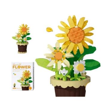 Imagem de Blocos De Montar Mini Flores Para Crianças, Quebra-Cabeça De Suculenta