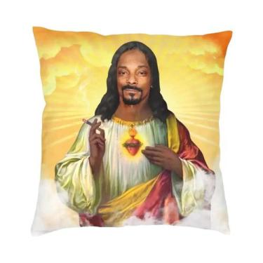 Imagem de Capa De Almofada De Poliéster Estampada 40x40cm Com Jesus E Snoop Dogg